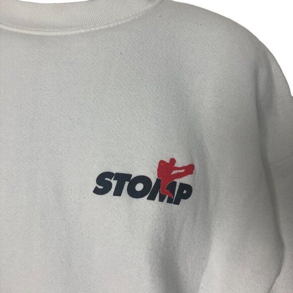 Vintage 90s Stomp North American Tour Sweatshirt XL Fruit Of The Loom White - Picture 2 of 7